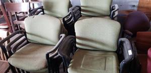 lot 7 image: Set of Hon Metal Frame Upholstered Chairs, Armrests are Plastic (19Total)