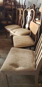 lot 10 image: Wooden Padded Dining Chairs (4 Total)