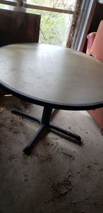 lot 25 image: Round Table 48x30 Tall, Metal Base
