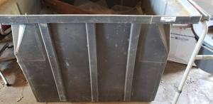 lot 107 image: Large Gray Plastic Bin 40x40x30 with large amount of plastic bags