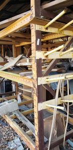 lot 104 image: Industrial Heavy Duty Iron Shelf pallet shelving welded together extra iron welds 110x41x8 foot Tall