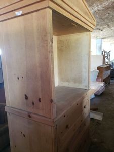 lot 42 image: Pine Armoir with Drawers 45x24x74
