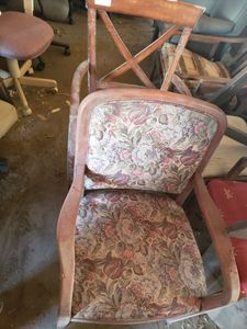 lot 53 image: Wooden Upholstered Dining Chairs various styles and designs