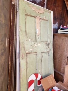 lot 110 image: Two Doors one antique all wood panel door