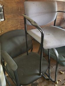 lot 141 image: Three Padded Office Chairs