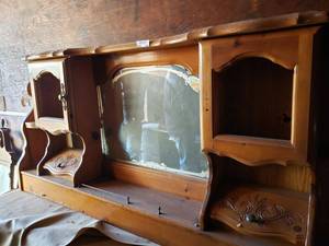 lot 138 image: Mirrored Headboard with Shelf  76x10x34