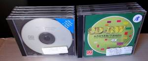 lot 18 image: CD-REWRITABLE 650MB74 MINUTE DISCS (2 PACKS OF 5  10) NEW AND SEALED