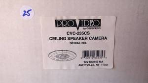 lot 25 image: NEW - Pro Video CVC-235CS BW In-ceiling Speaker Camera