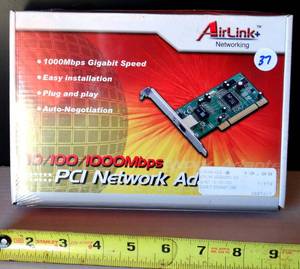 lot 37 image: AirLink AGIGA32PCI GIGABIT 101001000 MBPS PCI Network Adapter - NEW IN BOX