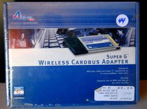 lot 44 image: AIRLINK 101 SUPER G WIRELESS CARDBUS ADAPTOR - 802.11bg - 108Mbpss - NEW & SEALED