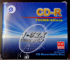 lot 53 image: GREAT QUALITY CR-R 52X  700MB80 MINUTES (10 PACK) NEW
