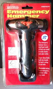 lot 55 image: Gordon EMERGENCY HAMMER (Glass Breaker & Seat Belt Cutter) NEW IN SEALED PKG. $15.00