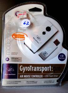 lot 62 image: New Gyration GYROTRANSPORT PRO AIR MOUSE CONTROLLER Presenter USB 2 GB 100 ft