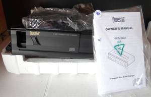 lot 90 image: NEW QWESTAR 6 DISC CAR COMPACT DISC PLAYER - MODEL KCD 003A - NEVER USED IN BOX