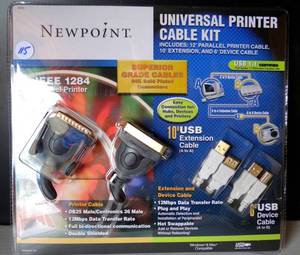 lot 115 image: Newpoint Universal Printer Cable Kit 24K Gold Platted Connectors Superior Grade - NEW