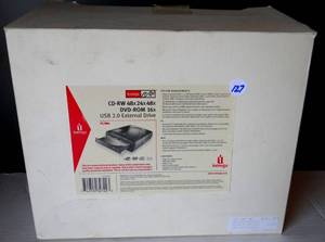 lot 127 image: Iomega CD-RW 48X24X48X DVD-ROM 16X USB 2.0 External Drive for PC or MAC