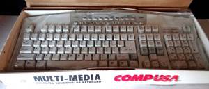 lot 150 image: VINTAGE Comp USA Windows 98 Black Keyboard PS2 Connector  - UNISED IN BOX