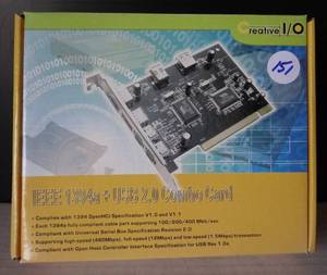 lot 151 image: Creative IO IEEE1394a plus USB 2.0 Combo Card 2 External & 1 Internal Port - UNUSED