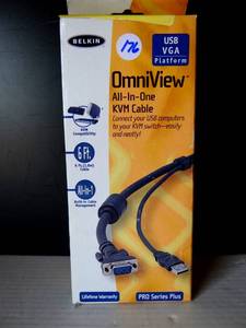 lot 176 image: Belkin OmniView KVM Cable Kit 6ft F3X1105-06 All in One Pro Series PS2 VGA NEW