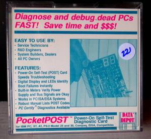 lot 221 image: VINTAGE POWERPOST POWER ON SELF DIAGNOSTIC CARD