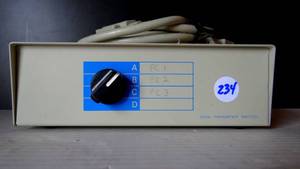 lot 234 image: Kentek 4-Way DB9 Male Manual Data Transfer Switch Box