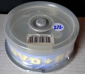 lot 272 image: NEW 25 PACK DVDR RECORDABLE DISKS
