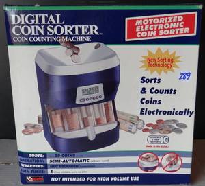 lot 289 image: MAGNIF Digital Electric Coin Sorter Coin Motorized Counting Machine
