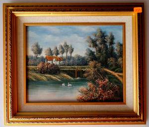 lot 17 image: ORIGINAL OIL ON WOOD PAINTING BEAUTIFULLY FRAMED - MEASURES 12.5 x 14.5
