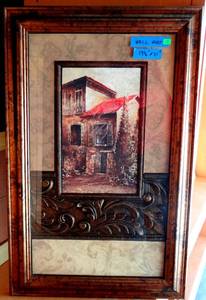 lot 22 image: Incredible Tuscan Home with Ornate Mat and Frame displays texture and warmth - measures 19 12 x 31