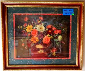 lot 25 image: Albert Williams Professionally Framed Double Matted Art Print Floral Blossoms - Measures 18 x 24 - EST $100-$200