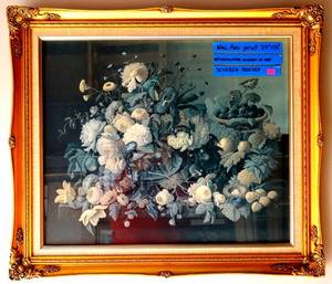 lot 35 image: SEVERIN ROESEN  Still Life With Flowers And Fruit in Magnifiscent Gold Frame - Measures 25 x 29 12 - EST $85-$150