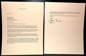lot 54 image: OFFICIAL WHITEHOUSE LETTERHEAD GEORGE H W BUSH TYPED SIGNED AUTOGRAPHED LETTER REGARDING FIREARMS LAW.