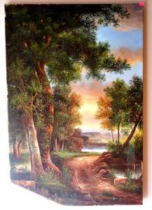 lot 60 image: COUNTRY ROAD ORIGINAL OIL ON CANVAS - MEASURES 24 X 36