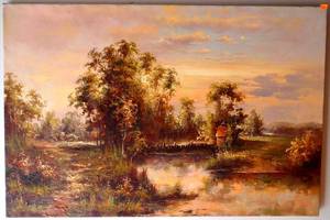 lot 67 image: COUNTRY FIELDS - ORIGINAL OIL ON CANVAS MEASURES 24 X 36