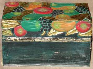 lot 97 image: HAND CARVED AND PAINTED WOODEN NESTING BOXES (3 SIZES FIT INSIDE EACH OTHER) MADE IN MEXICO - EST $75-100