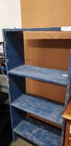lot 9 image: Blue Painted Bookshelf 24x12x53