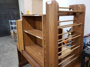 lot 43 image: Bathroom Mirrored Vanity Cabinet, CD Rack and Bookshelf