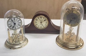 lot 47 image: Strausbourg Mantel Clock and Elfin Dome Clocks
