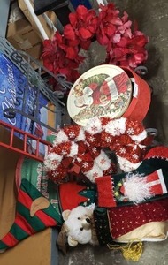 lot 79 image: Christmas Stockings, Wreath, and More