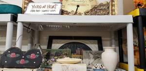 lot 26 image: Alabaster Madame Butterfly Souvenir Plate with Declaration and Alabaster Carmen Souvenir Plate, Home Decor and More
