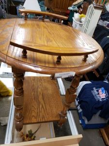 lot 233 image: Dual Drop Leaf Oak Side Table