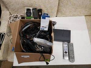 lot 185 image: Various Cords, Remote Controls and Apex Digital TV Converter Model DT 502