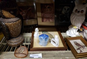 lot 161 image: Owl Figurines and Prints