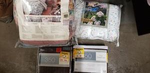 lot 126 image: Queen Comforter, Twin Comforter, Two Full Sheet Sets in Packaging