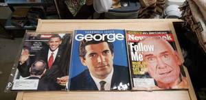 lot 127 image: Newsweek Magazine from April 7, 1997, Farewell Issue of George, and Commemorative Edition of President Obama Newsweek