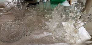 lot 209 image: Various Crystal Dishes and Two Pairs of Cut Crystal Perfume Bottles