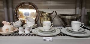 lot 217 image: Two Single Serving China Sets, Set of 4 Royal Doulton Cups and Saucers and more