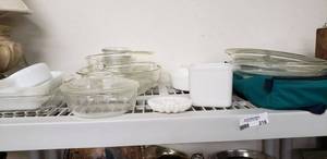 lot 216 image: Pyrex and Fire King Dishes