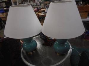 lot 167 image: Matching Blue Table Lamps