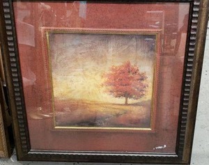 lot 230 image: Framed Print of Red Tree